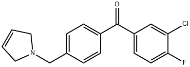 (3-氯-4-氟苯基)(4-((2,5-二氢-1H-吡咯-1-基)甲基)苯基)甲酮 结构式
