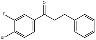 1-(4-溴-3-氟苯基)-3-苯基丙-1-酮 结构式
