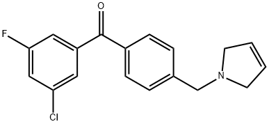 3-CHLORO-5-FLUORO-4'-(3-PYRROLINOMETHYL) BENZOPHENONE 结构式