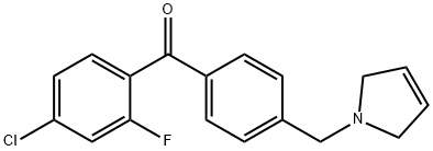 4-CHLORO-2-FLUORO-4'-(3-PYRROLINOMETHYL) BENZOPHENONE 结构式
