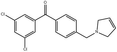 3,5-DICHLORO-4'-(3-PYRROLINOMETHYL) BENZOPHENONE 结构式