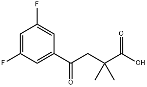 4-(3,5-DIFLUOROPHENYL)-2,2-DIMETHYL-4-OXOBUTYRIC ACID 结构式