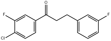 4'-CHLORO-3'-FLUORO-3-(3-FLUOROPHENYL)PROPIOPHENONE 结构式