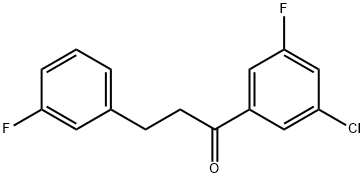 3'-CHLORO-5'-FLUORO-3-(3-FLUOROPHENYL)PROPIOPHENONE 结构式