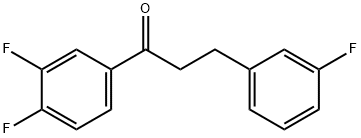 3',4'-DIFLUORO-3-(3-FLUOROPHENYL)PROPIOPHENONE 结构式