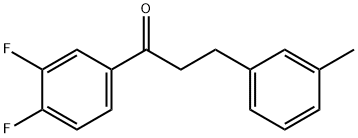 3',4'-DIFLUORO-3-(3-METHYLPHENYL)PROPIOPHENONE 结构式