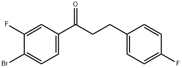 4'-BROMO-3'-FLUORO-3-(4-FLUOROPHENYL)PROPIOPHENONE 结构式