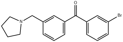 (3-溴苯基)(3-(吡咯烷-1-基甲基)苯基)甲酮 结构式