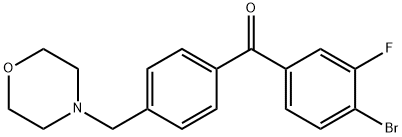 (4-溴-3-氟苯基)(4-(吗啉甲基)苯基)甲酮 结构式