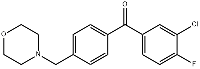 3-CHLORO-4-FLUORO-4'-MORPHOLINOMETHYL BENZOPHENONE 结构式