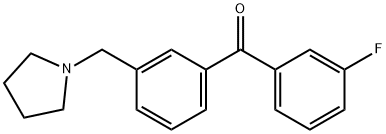 3-FLUORO-3'-PYRROLIDINOMETHYL BENZOPHENONE 结构式