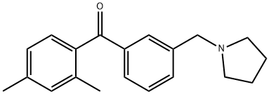 2,4-DIMETHYL-3'-PYRROLIDINOMETHYL BENZOPHENONE 结构式