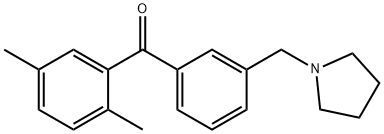 2,5-DIMETHYL-3'-PYRROLIDINOMETHYL BENZOPHENONE 结构式