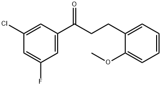 3'-CHLORO-5'-FLUORO-3-(2-METHOXYPHENYL)PROPIOPHENONE 结构式