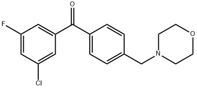 3-CHLORO-5-FLUORO-4'-MORPHOLINOMETHYL BENZOPHENONE 结构式