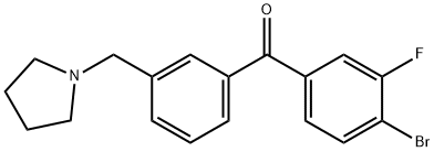 4-BROMO-3-FLUORO-3'-PYRROLIDINOMETHYL BENZOPHENONE 结构式