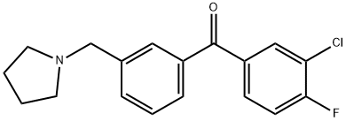 3-CHLORO-4-FLUORO-3'-PYRROLIDINOMETHYL BENZOPHENONE 结构式