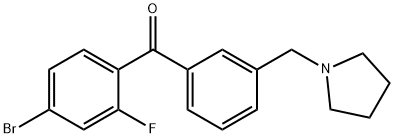 4-BROMO-2-FLUORO-3'-PYRROLIDINOMETHYL BENZOPHENONE 结构式