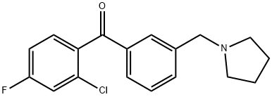 (2-氯-4-氟苯基)(3-(吡咯烷-1-基甲基)苯基)甲酮 结构式