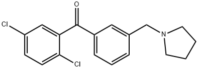 (2,5-二氯苯基)(3-(吡咯烷-1-基甲基)苯基)甲酮 结构式