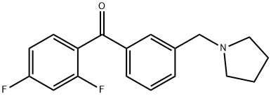 (2,4-二氟苯基)(3-(吡咯烷-1-基甲基)苯基)甲酮 结构式