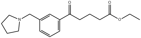 ETHYL 5-OXO-5-[3-(PYRROLIDINOMETHYL)PHENYL]VALERATE 结构式