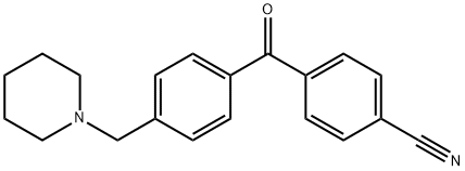 4-(4-(哌啶-1-基甲基)苯甲酰基)苯甲腈 结构式