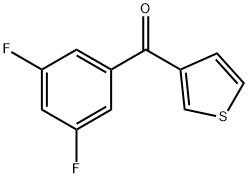 (3,5-二氟苯基)(噻吩-3-基)甲酮 结构式