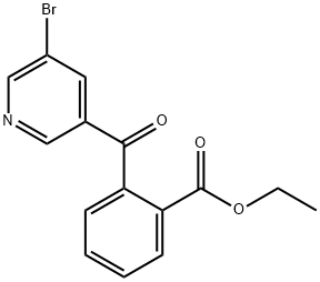 3-BROMO-5-(2-ETHOXYCARBONYLBENZOYL)PYRIDINE 结构式