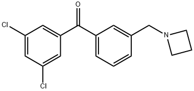 3'-AZETIDINOMETHYL-3,5-DICHLOROBENZOPHENONE 结构式