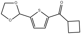 (5-(1,3-二氧戊环-2-基)噻吩-2-基)(环丁基)甲酮 结构式
