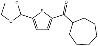 CYCLOHEPTYL 5-(1,3-DIOXOLAN-2-YL)-2-THIENYL KETONE 结构式