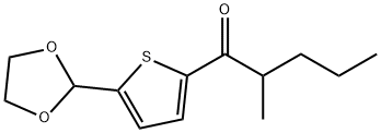 1-(5-(1,3-二氧戊环-2-基)噻吩-2-基)-2-甲基戊烷-1-酮 结构式