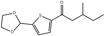 1-(5-(1,3-二氧戊环-2-基)噻吩-2-基)-3-甲基戊烷-1-酮 结构式