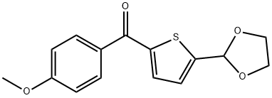 5-(1,3-DIOXOLAN-2-YL)-2-(4-METHOXYBENZOYL)THIOPHENE 结构式