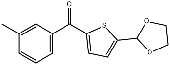 5-(1,3-DIOXOLAN-2-YL)-2-(3-METHYLBENZOYL)THIOPHENE 结构式