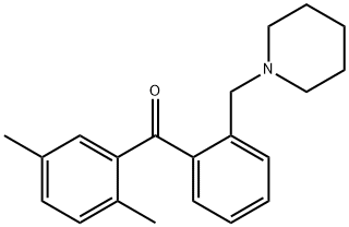 (2,5-二甲基苯基)(2-(哌啶-1-基甲基)苯基)甲酮 结构式