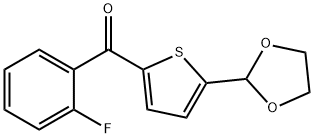 (5-(1,3-二氧戊环-2-基)噻吩-2-基)(2-氟苯基)甲酮 结构式
