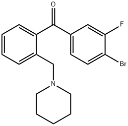 (4-溴-3-氟苯基)(2-(哌啶-1-基甲基)苯基)甲酮 结构式