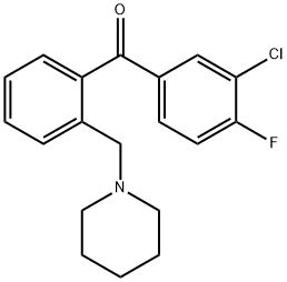 3'-CHLORO-4'-FLUORO-2-PIPERIDINOMETHYL BENZOPHENONE 结构式