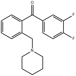 3',4'-DIFLUORO-2-PIPERIDINOMETHYL BENZOPHENONE 结构式