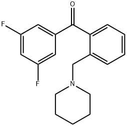 3',5'-DIFLUORO-2-PIPERIDINOMETHYL BENZOPHENONE 结构式