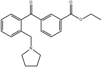 3-(2-(吡咯烷-1-基甲基)苯甲酰基)苯甲酸乙酯 结构式