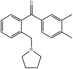 3',4'-DIMETHYL-2-PYRROLIDINOMETHYL BENZOPHENONE 结构式