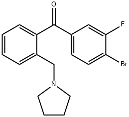 4'-BROMO-3'-FLUORO-2-PYRROLIDINOMETHYL BENZOPHENONE 结构式