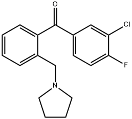 3'-CHLORO-4'-FLUORO-2-PYRROLIDINOMETHYL BENZOPHENONE 结构式