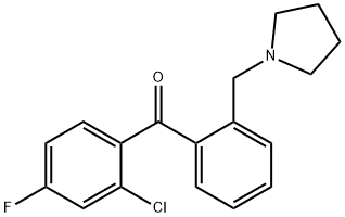 2-CHLORO-4-FLUORO-2'-PYRROLIDINOMETHYL BENZOPHENONE 结构式