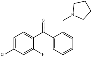 (4-氯-2-氟苯基)(2-(吡咯烷-1-基甲基)苯基)甲酮 结构式