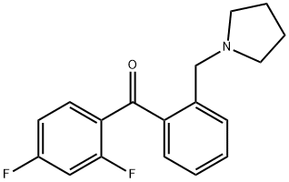 2,4-DIFLUORO-2'-PYRROLIDINOMETHYL BENZOPHENONE 结构式
