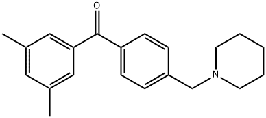 3,5-DIMETHYL-4'-PIPERIDINOMETHYL BENZOPHENONE 结构式